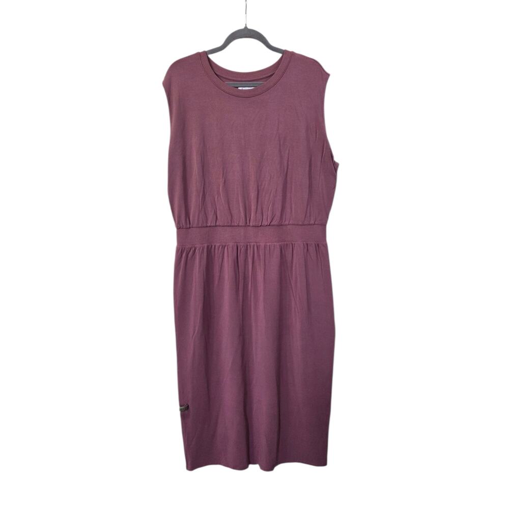 Athleta Pink Santorini Cinch Sleeveless Stretch Jersey Midi Dress, Women's XL